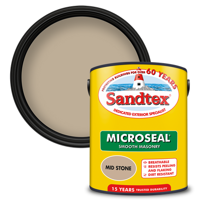 Sandtex 15 Year Weatherproof Exterior Wall Paint - Mid Stone