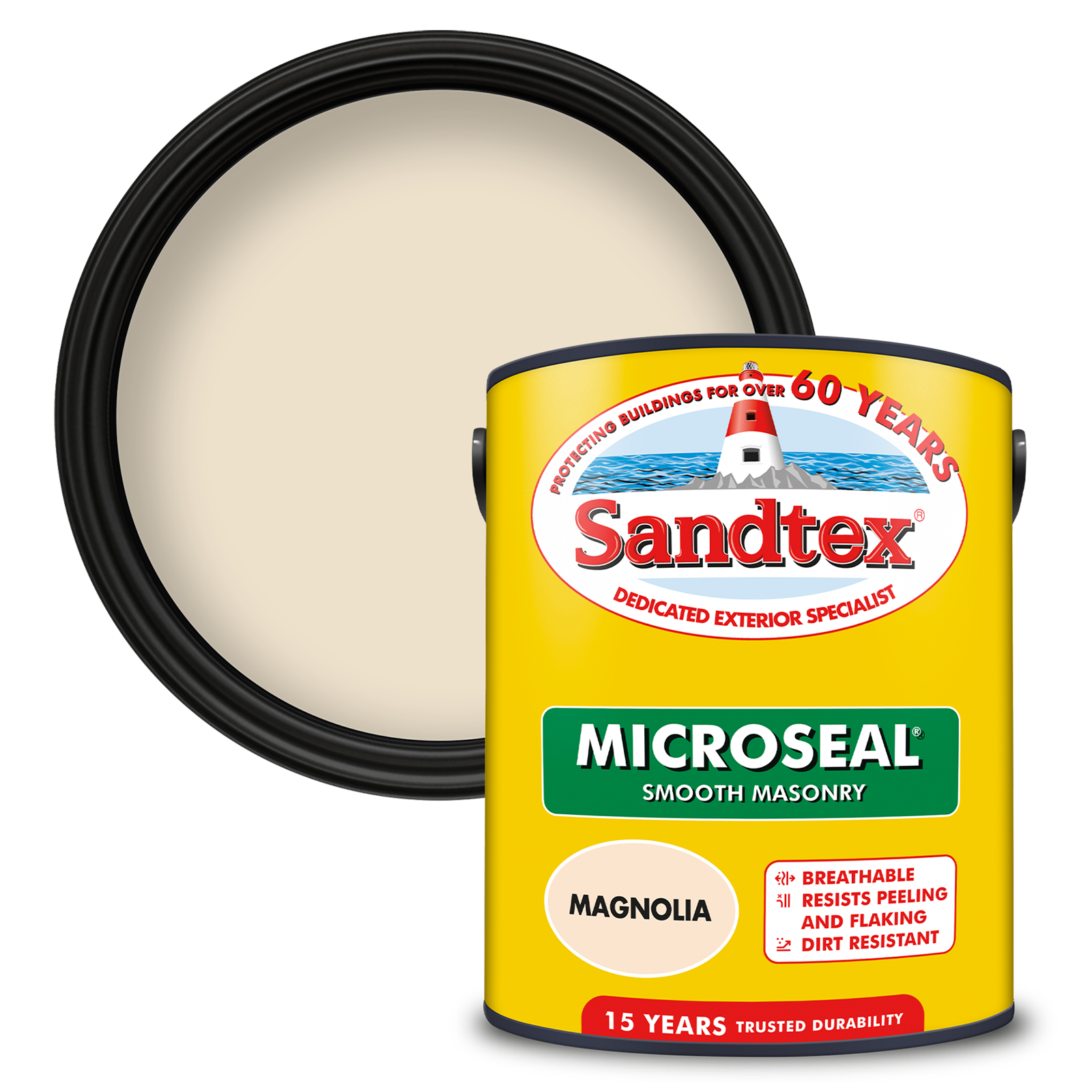 Sandtex 15 Year Weatherproof Exterior Wall Paint - Magnolia