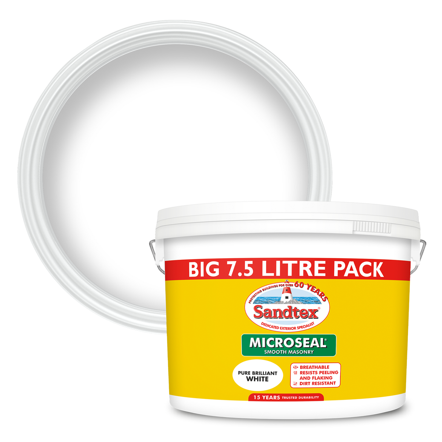 Sandtex 15 Year Weatherproof Exterior Wall Paint - Brilliant White