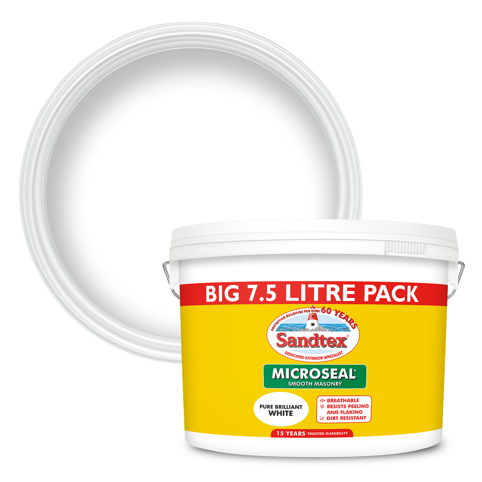 Sandtex 15 Year Weatherproof Exterior Wall Paint - Brilliant White