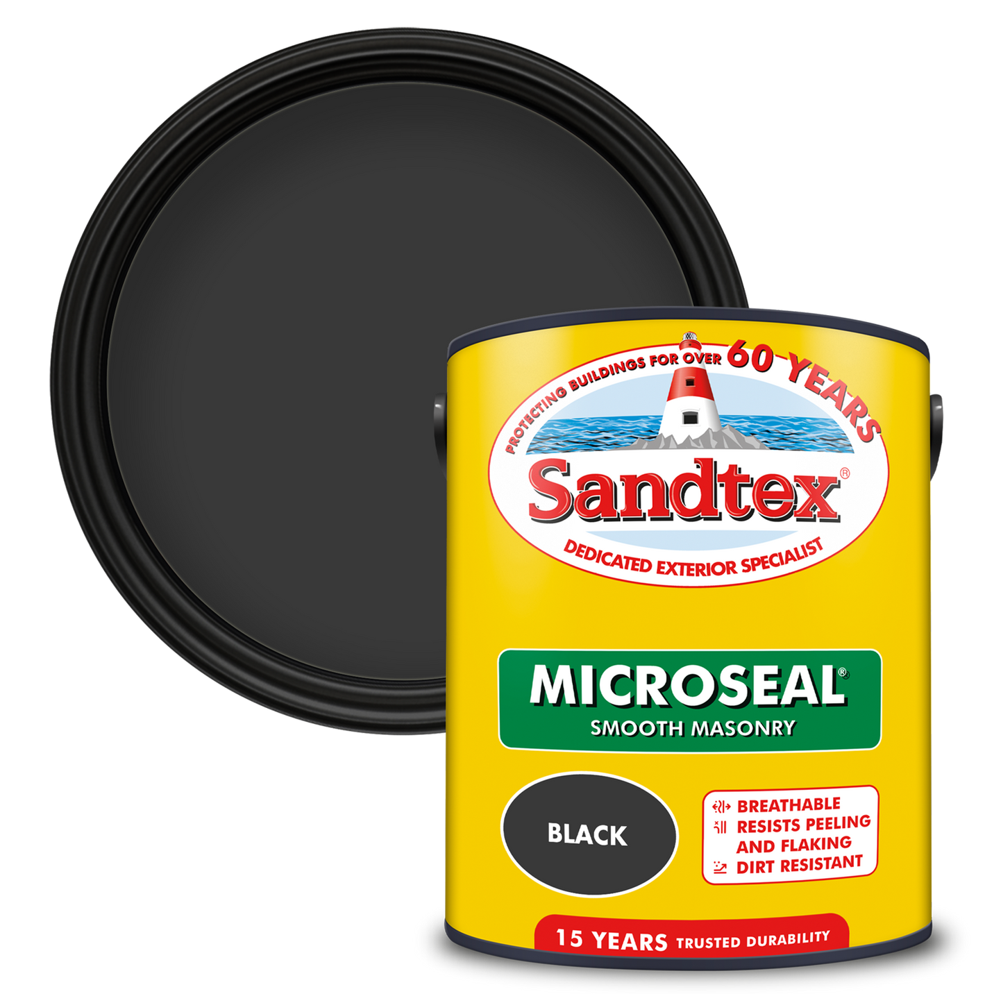 Sandtex 15 Year Weatherproof Exterior Wall Paint - Black