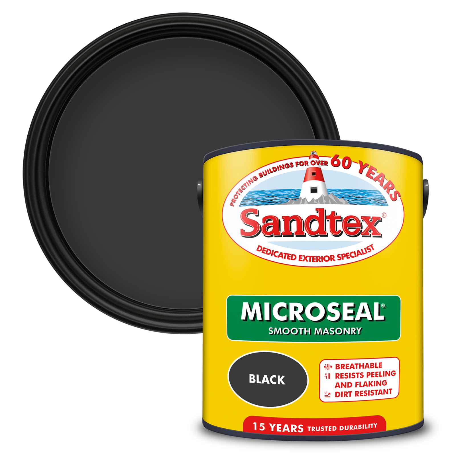 Sandtex 15 Year Weatherproof Exterior Wall Paint - Black