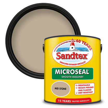 Sandtex 15 Year Weatherproof Exterior Wall Paint - Mid Stone