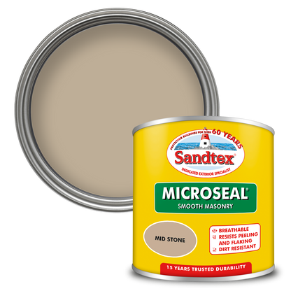 Sandtex 15 Year Weatherproof Exterior Wall Paint - Mid Stone