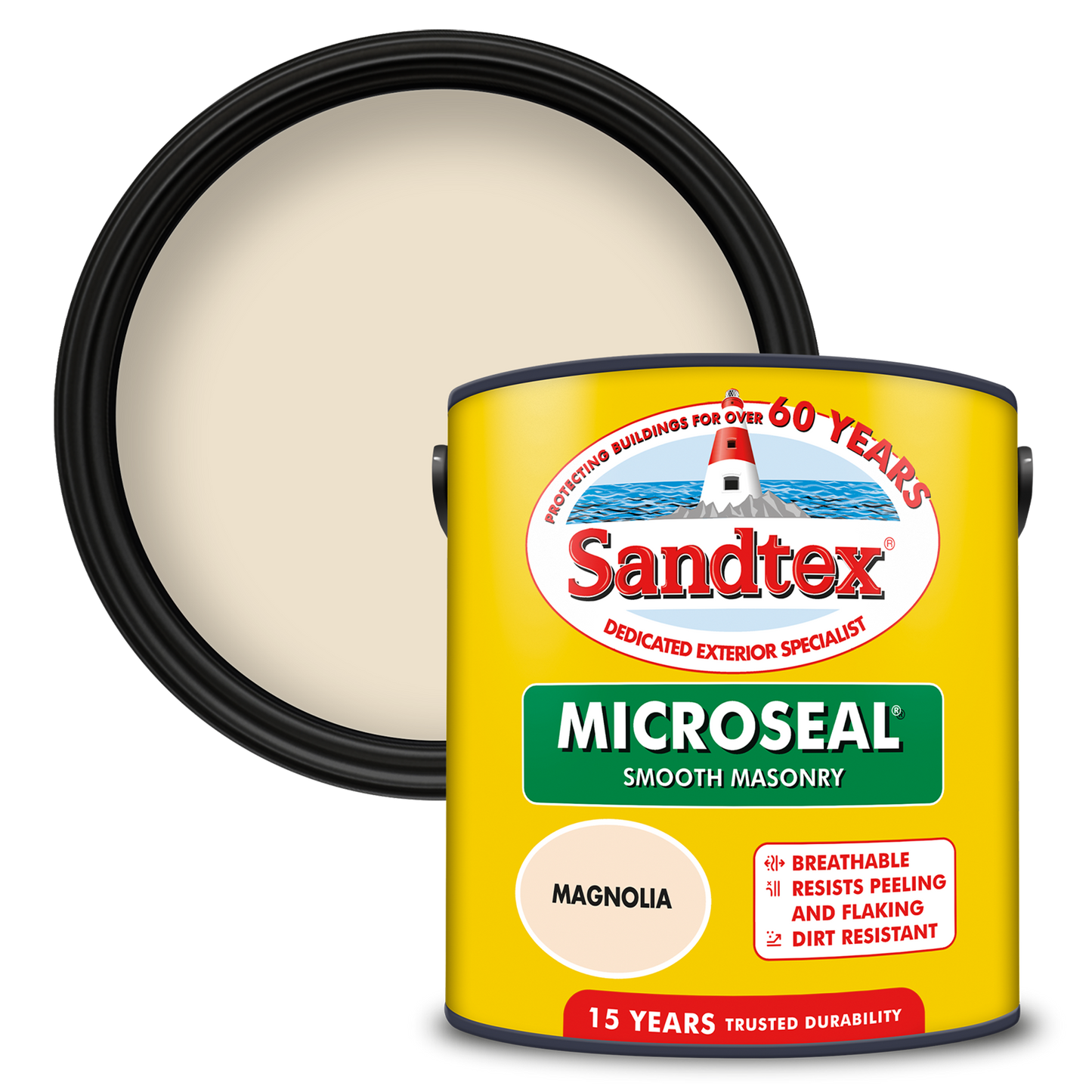 Sandtex 15 Year Weatherproof Exterior Wall Paint - Magnolia