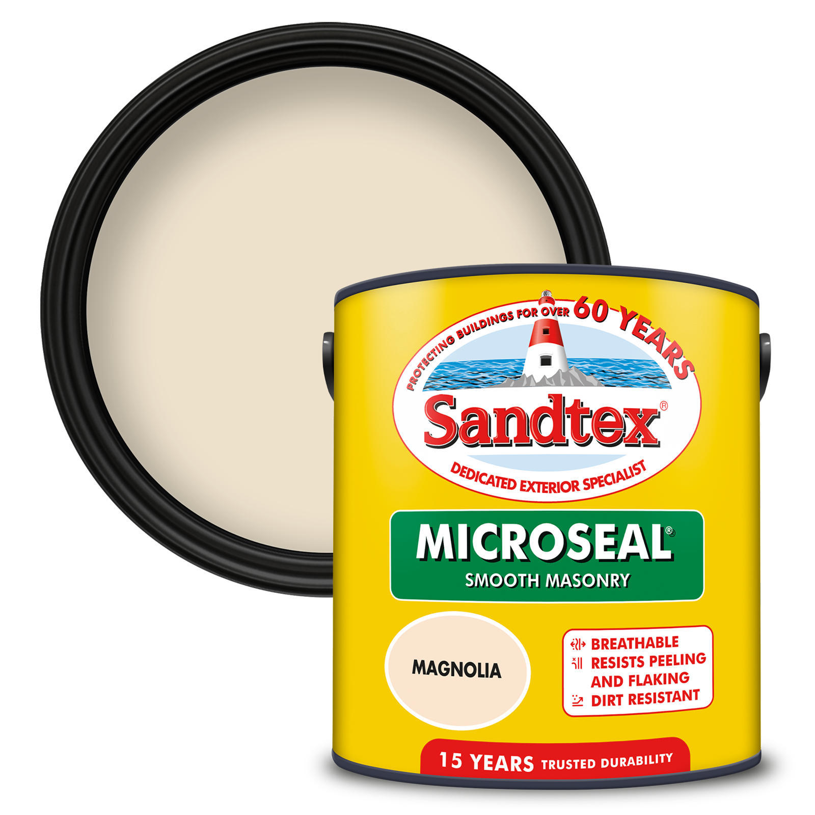 Sandtex 15 Year Weatherproof Exterior Wall Paint - Magnolia