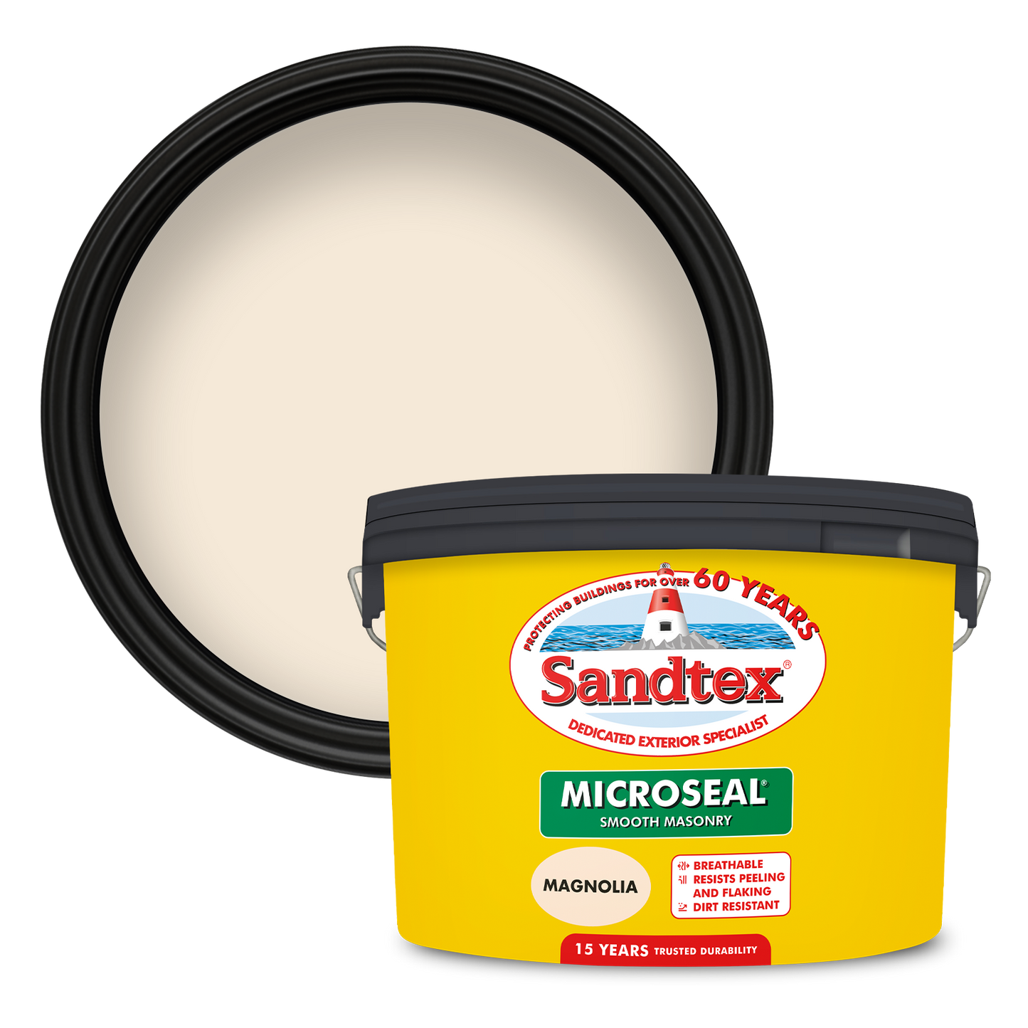 Sandtex 15 Year Weatherproof Exterior Wall Paint - Magnolia