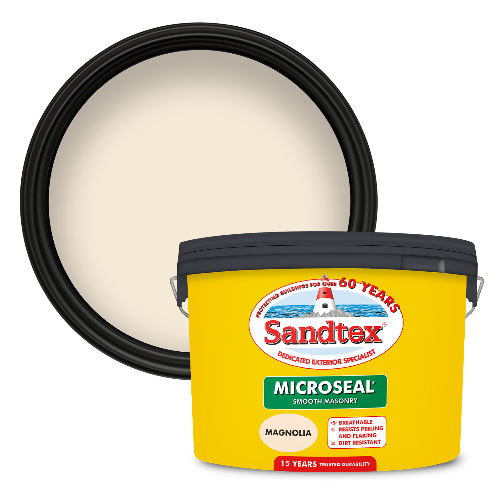 Sandtex 15 Year Weatherproof Exterior Wall Paint - Magnolia