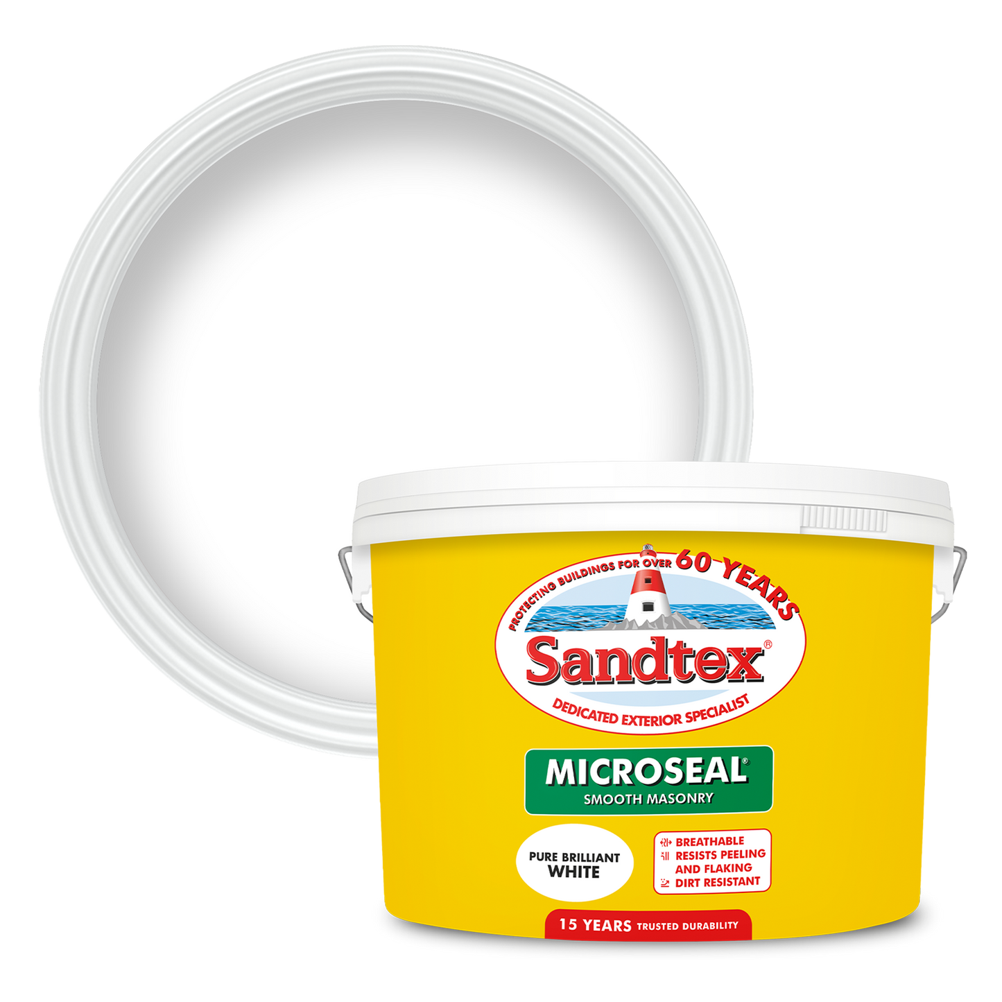 Sandtex 15 Year Weatherproof Exterior Wall Paint - Brilliant White