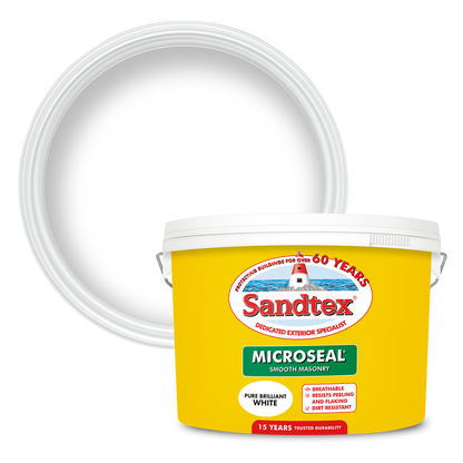 Sandtex 15 Year Weatherproof Exterior Wall Paint - Brilliant White