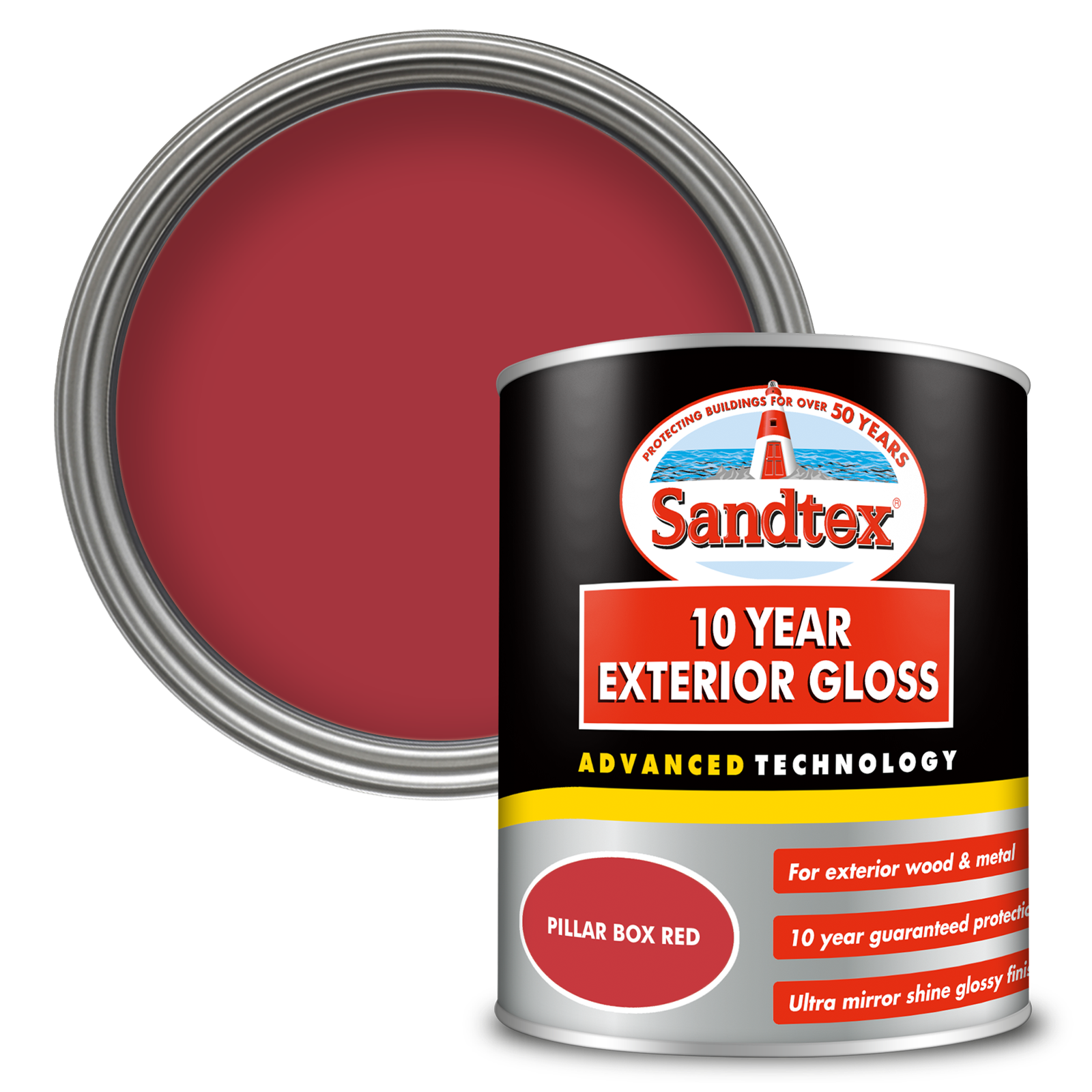 Sandtex 10 Year Exterior Gloss Paint - Pillar Box Red