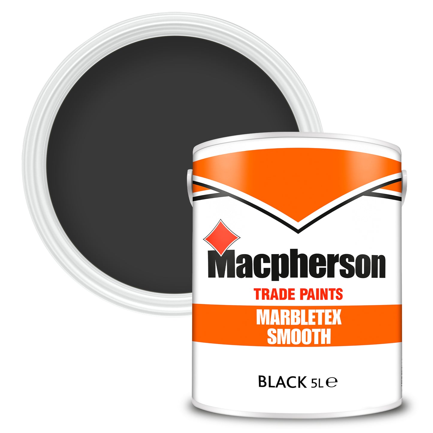 Macpherson Marbletex Smooth Masonry Paint - Black - 5 Litre