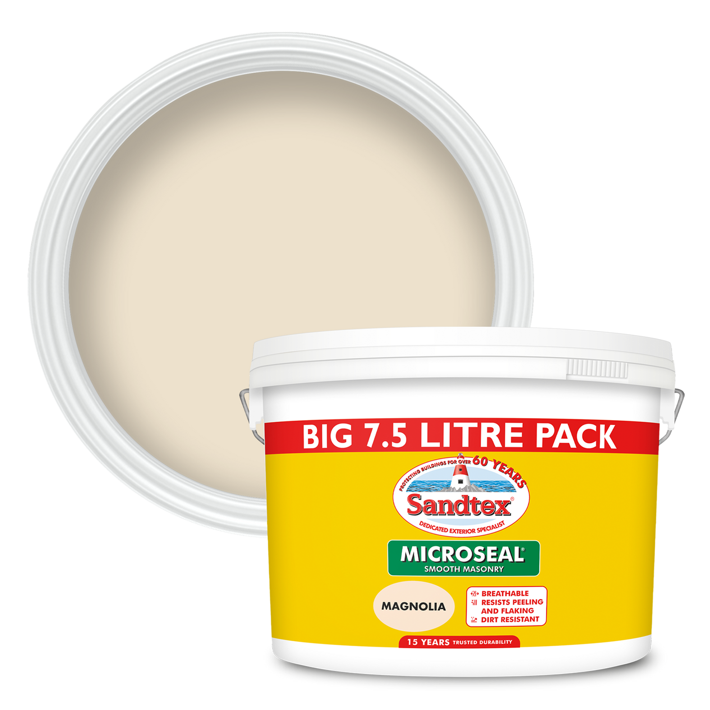 Sandtex 15 Year Weatherproof Exterior Wall Paint - Magnolia