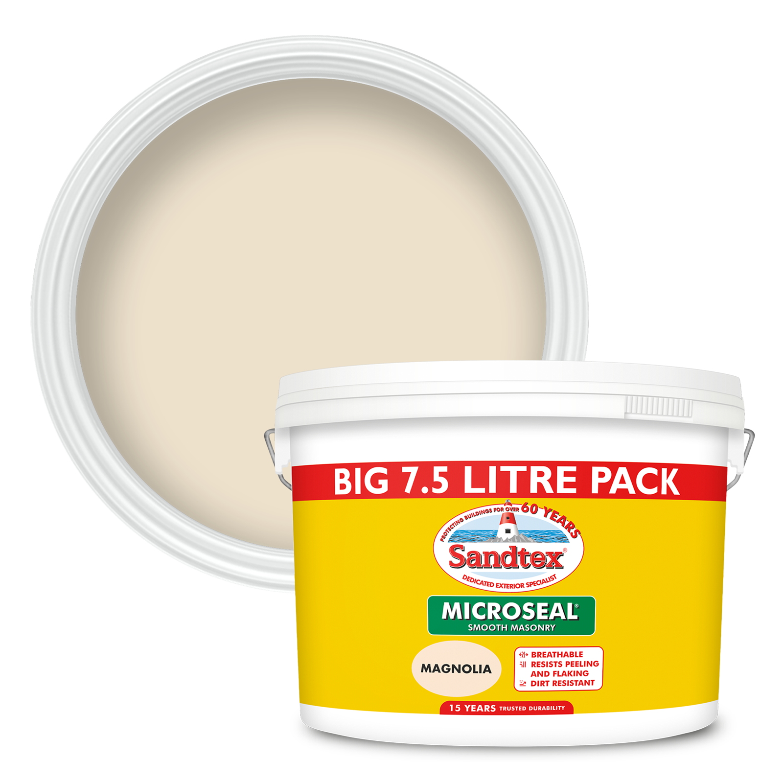 Sandtex 15 Year Weatherproof Exterior Wall Paint - Magnolia