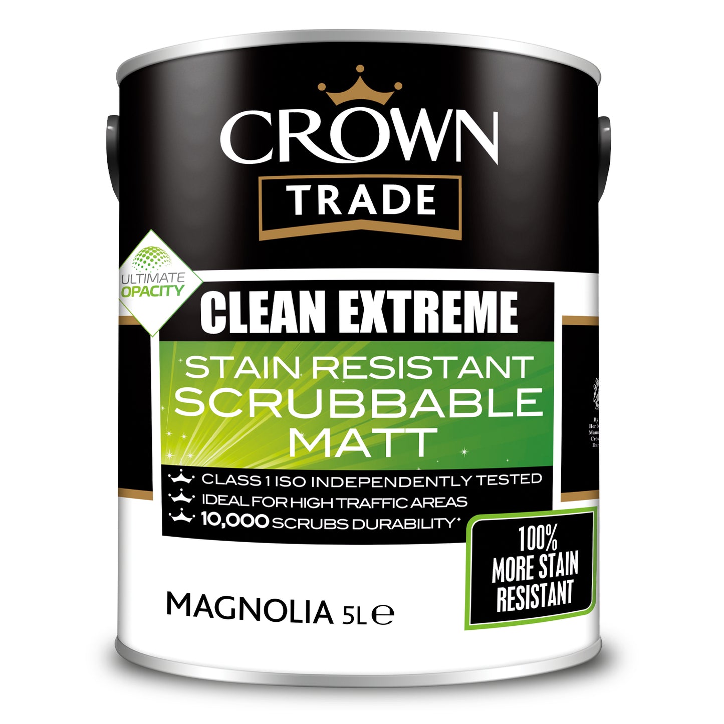 Crown Trade Clean Extreme Stain Resistant Matt Paint - Magnolia - 5 Litre