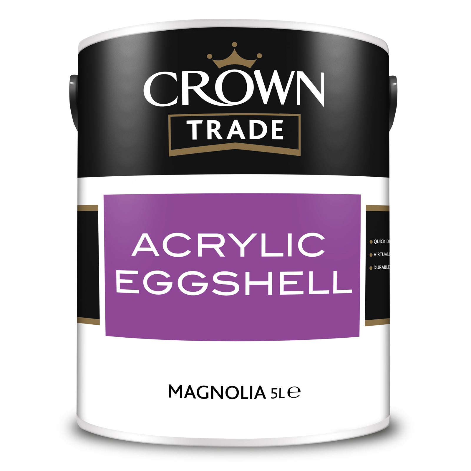 Crown Trade Acrylic Eggshell Paint - Magnolia - 5 Litre