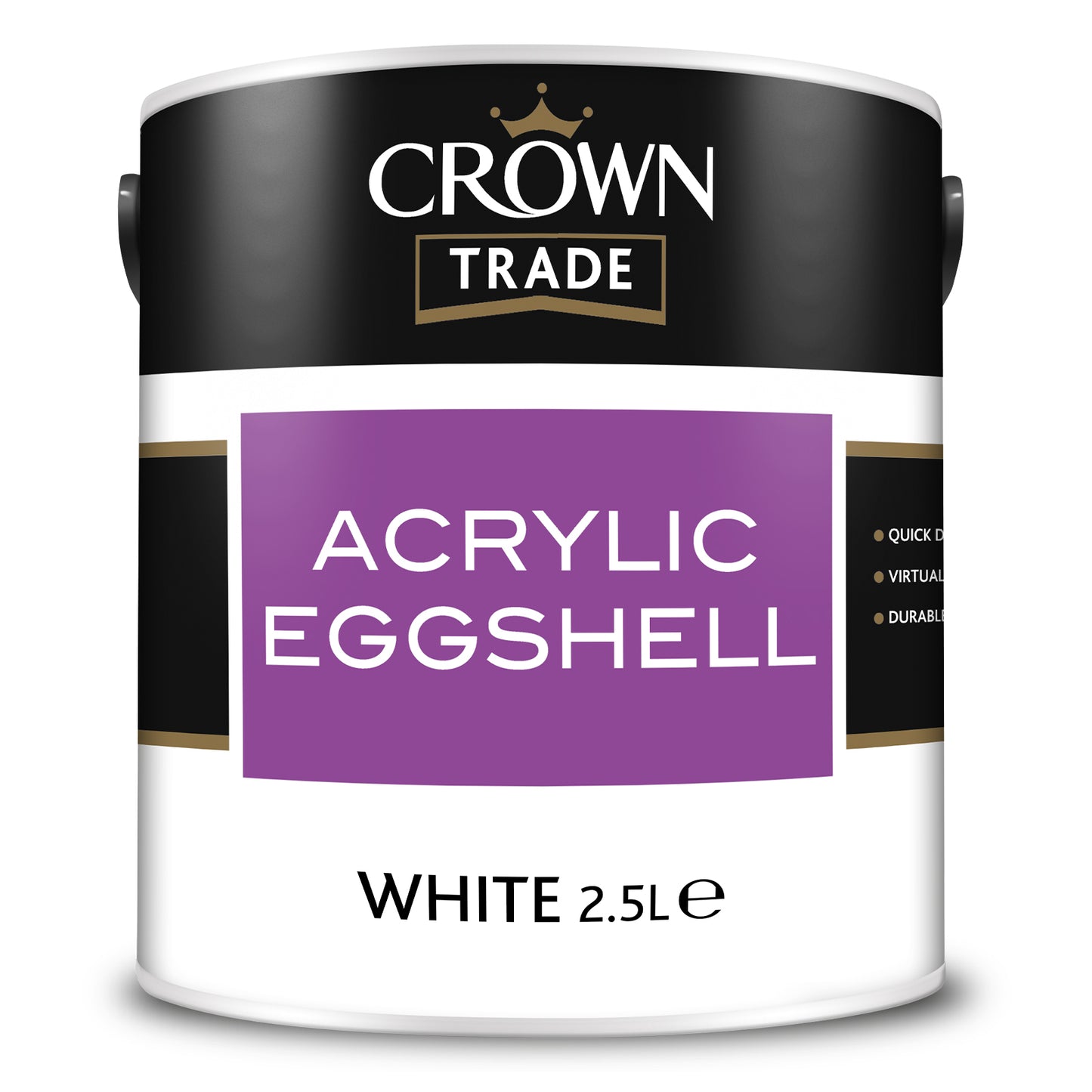 Crown Trade Acrylic Eggshell Paint - White