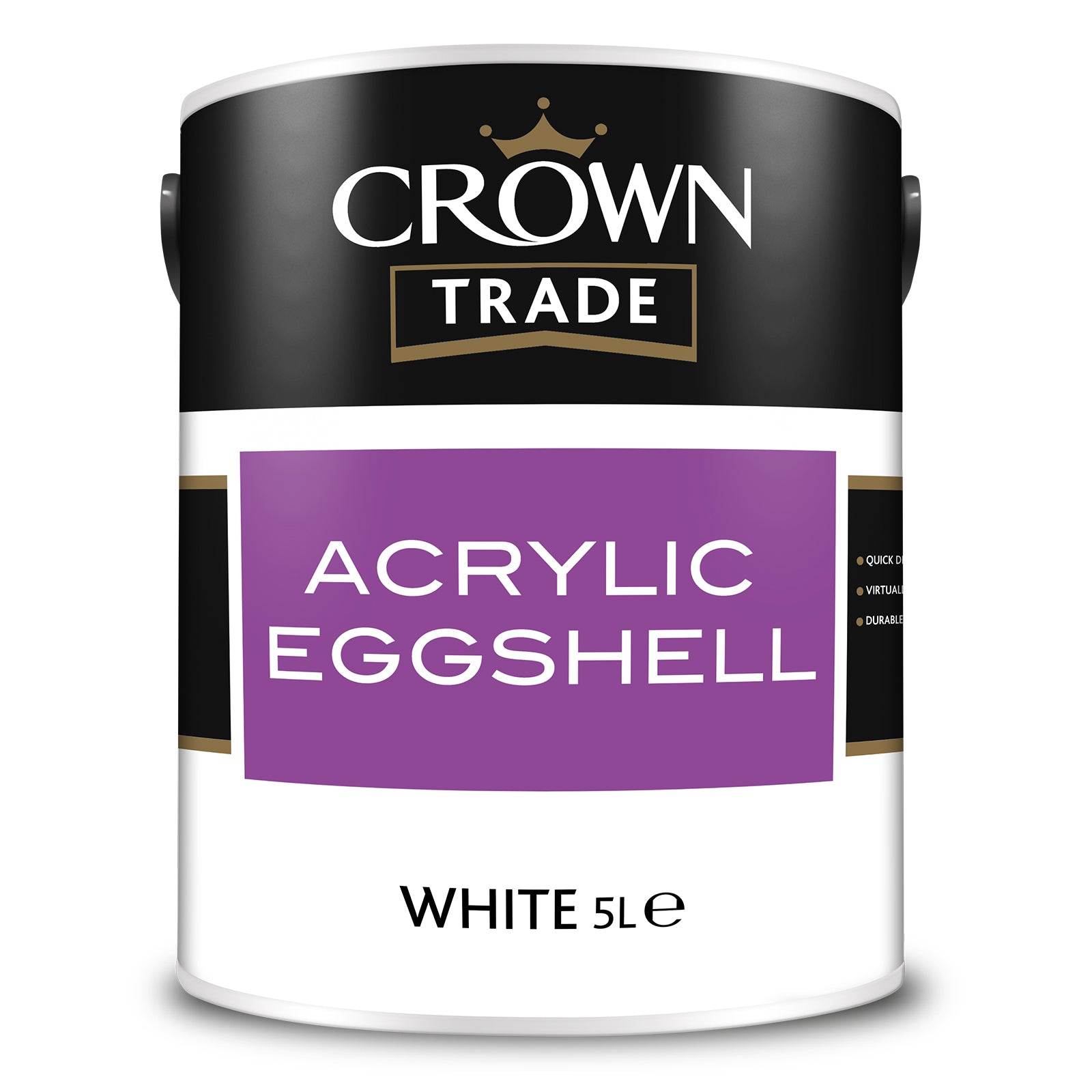 Crown Trade Acrylic Eggshell Paint - White