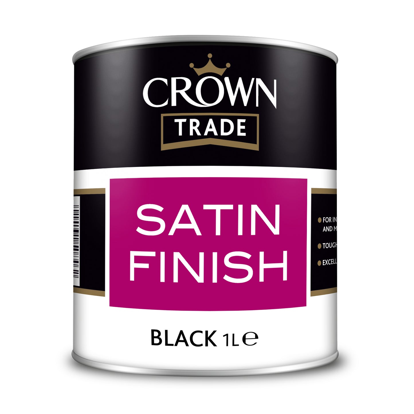 Crown Trade Washable Satin Finish Paint - Black