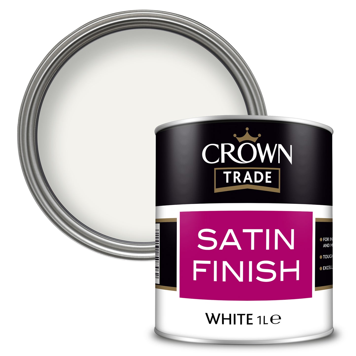 Crown Trade Washable Satin Finish Paint - White