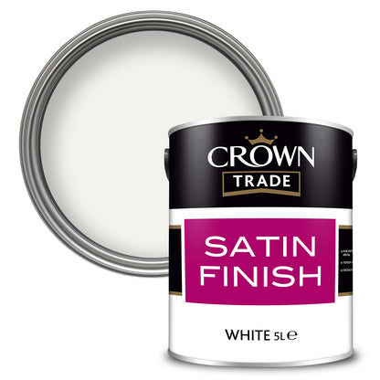 Crown Trade Washable Satin Finish Paint - White