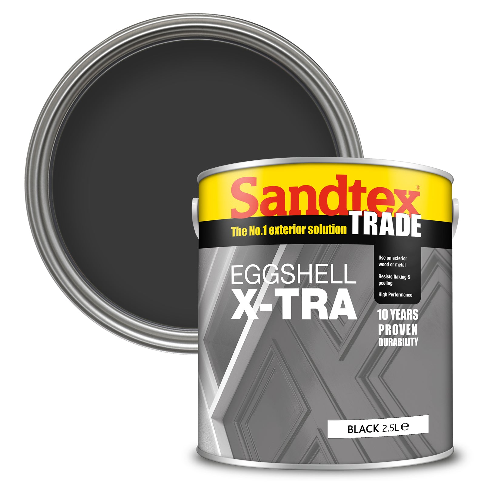 Sandtex Trade X-Tra Eggshell Paint - Black