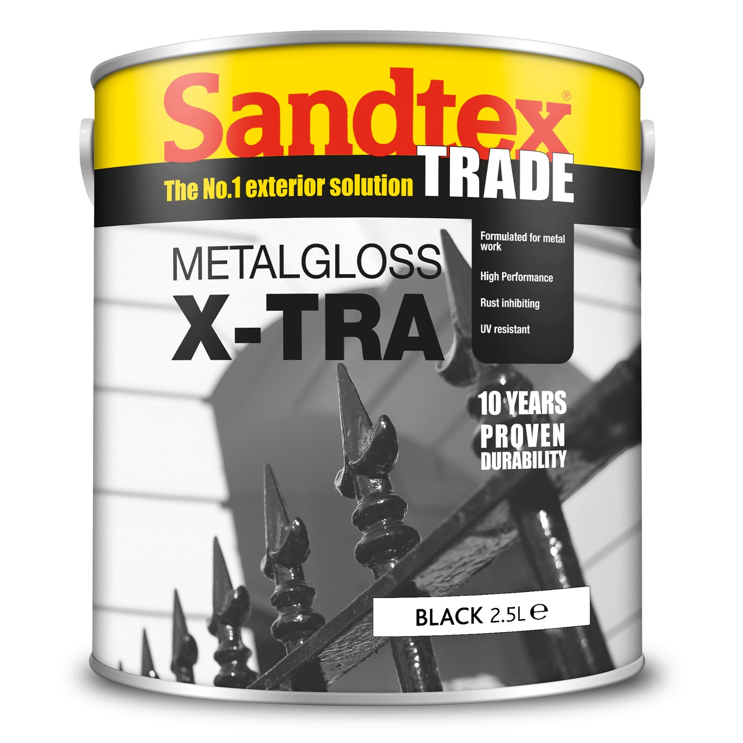 Sandtex Trade Metalgloss X-Tra Paint - Black - 2.5 Litre