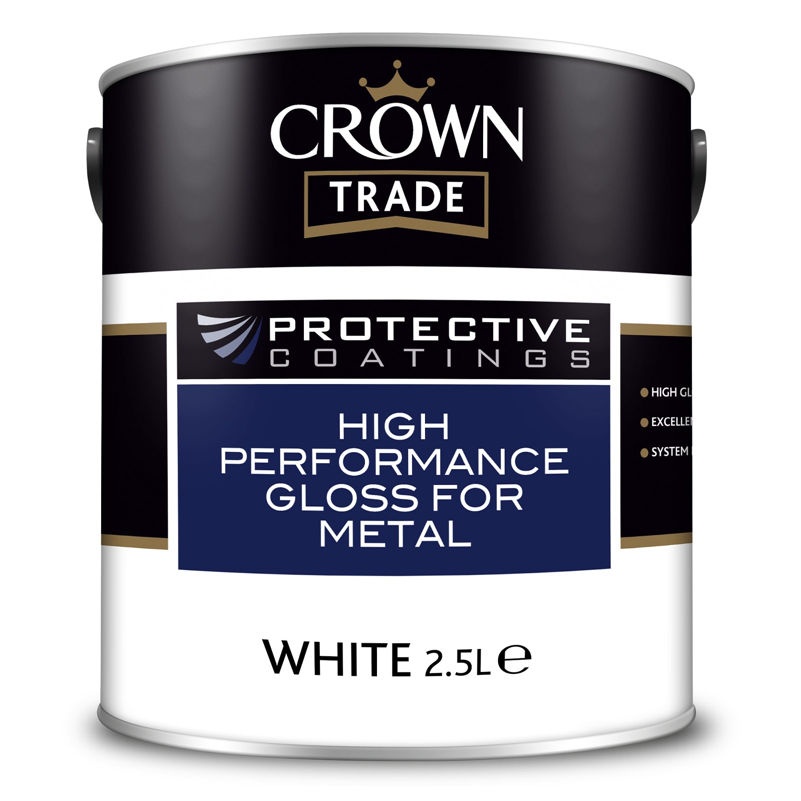 Crown Trade High Performance Gloss Metal Paint - White - 2.5 Litre