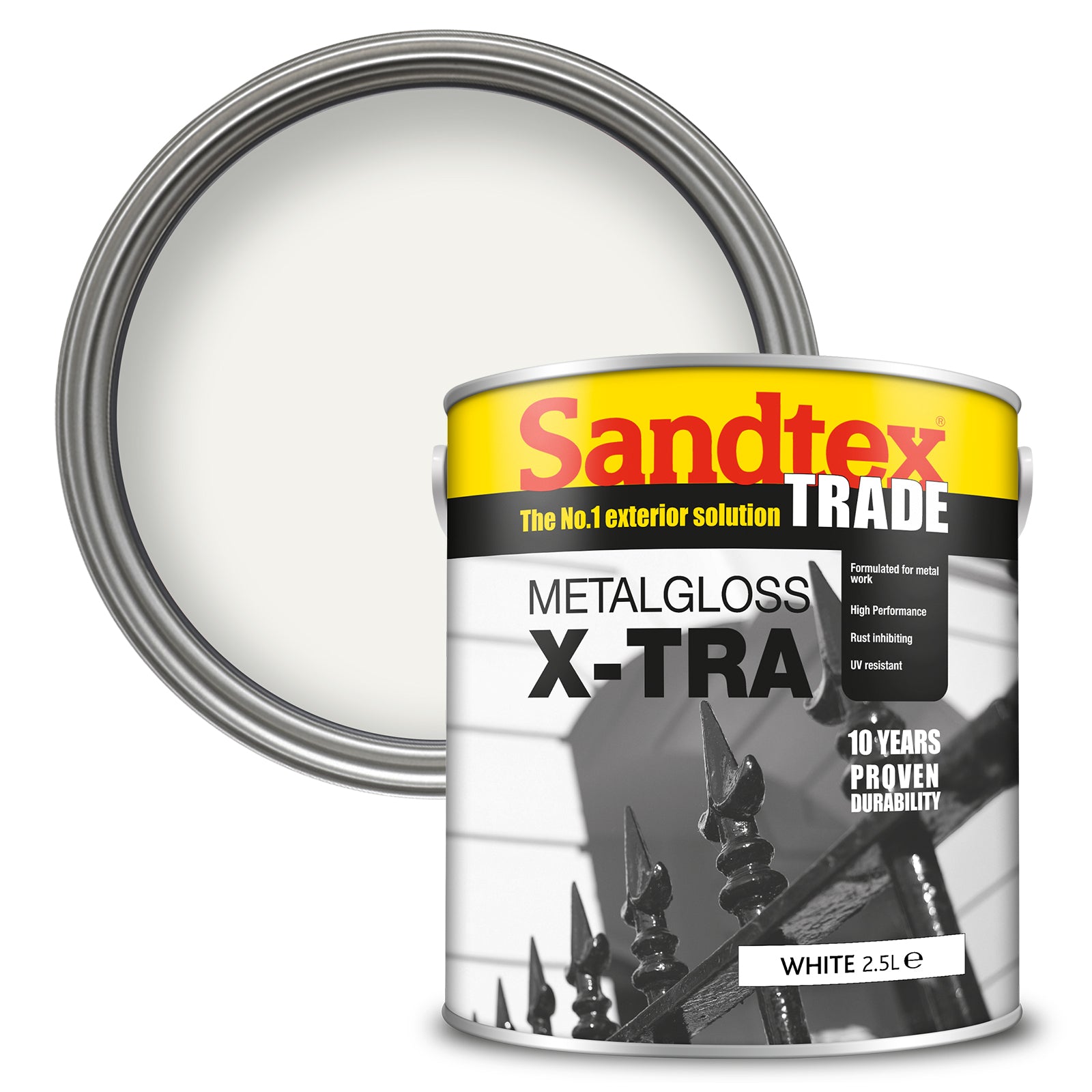 Sandtex Trade Metalgloss X-Tra Paint - White - 2.5 Litre