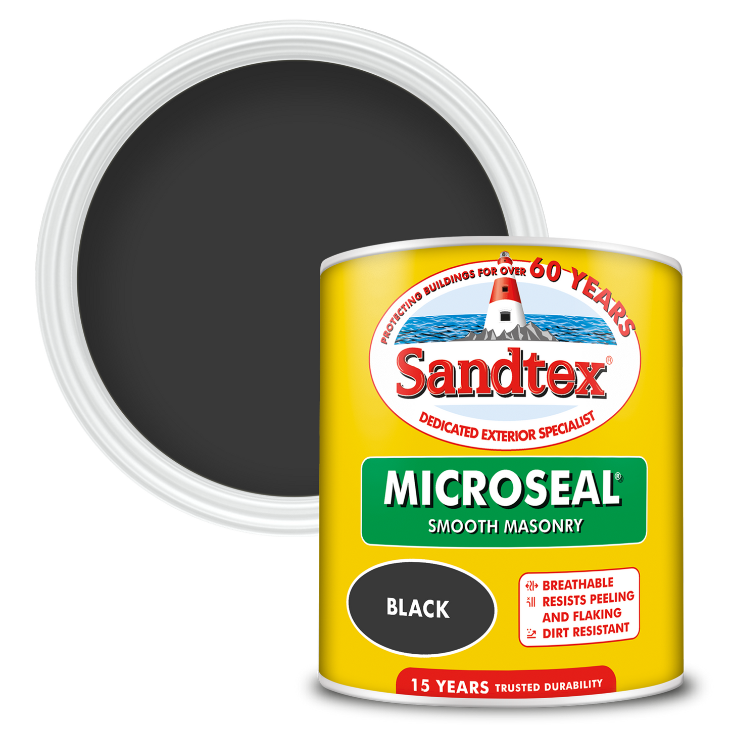 Sandtex 15 Year Weatherproof Exterior Wall Paint - Black