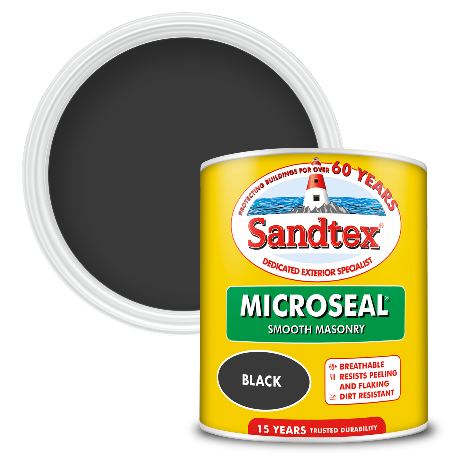 Sandtex 15 Year Weatherproof Exterior Wall Paint - Black