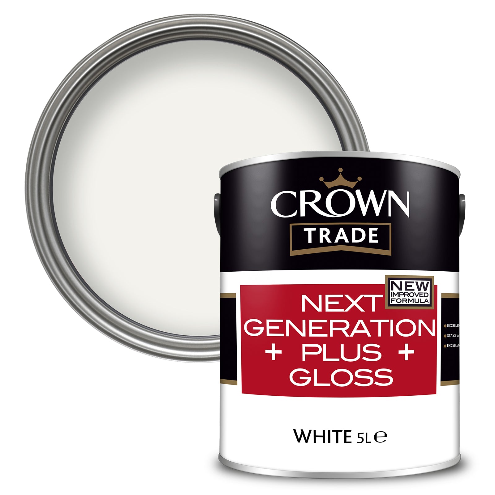 Crown Trade Next Generation Plus Gloss Paint - White