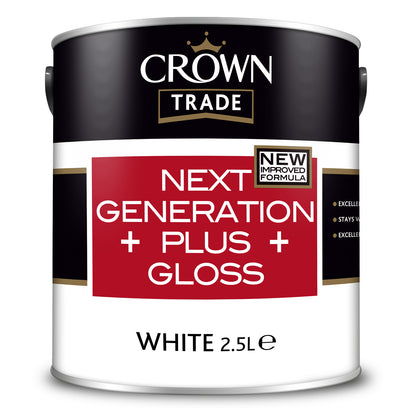 Crown Trade Next Generation Plus Gloss Paint - White