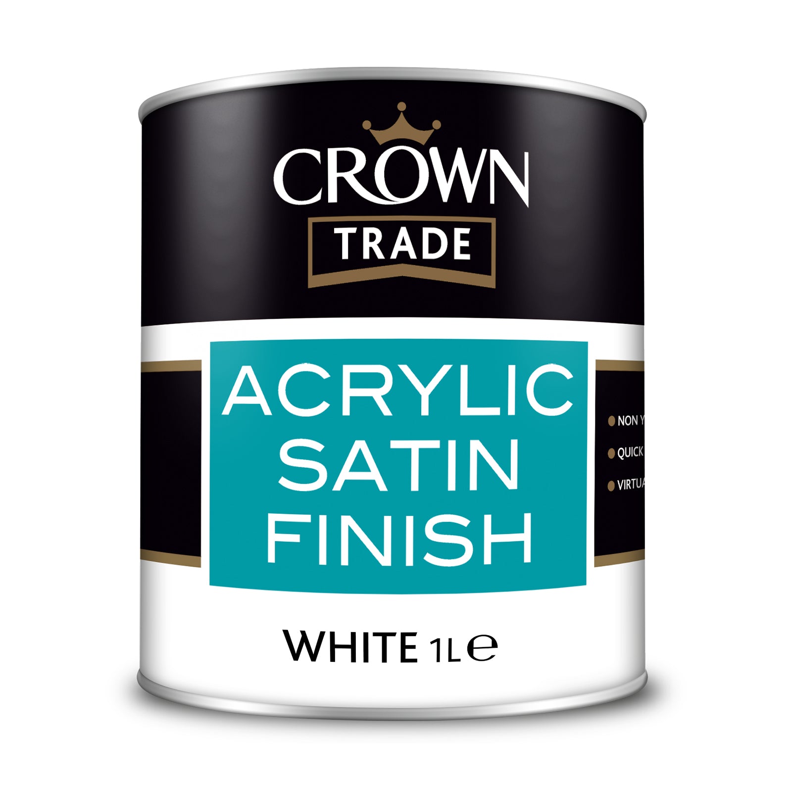 Crown Trade Acrylic Water-Based Satin Paint - White