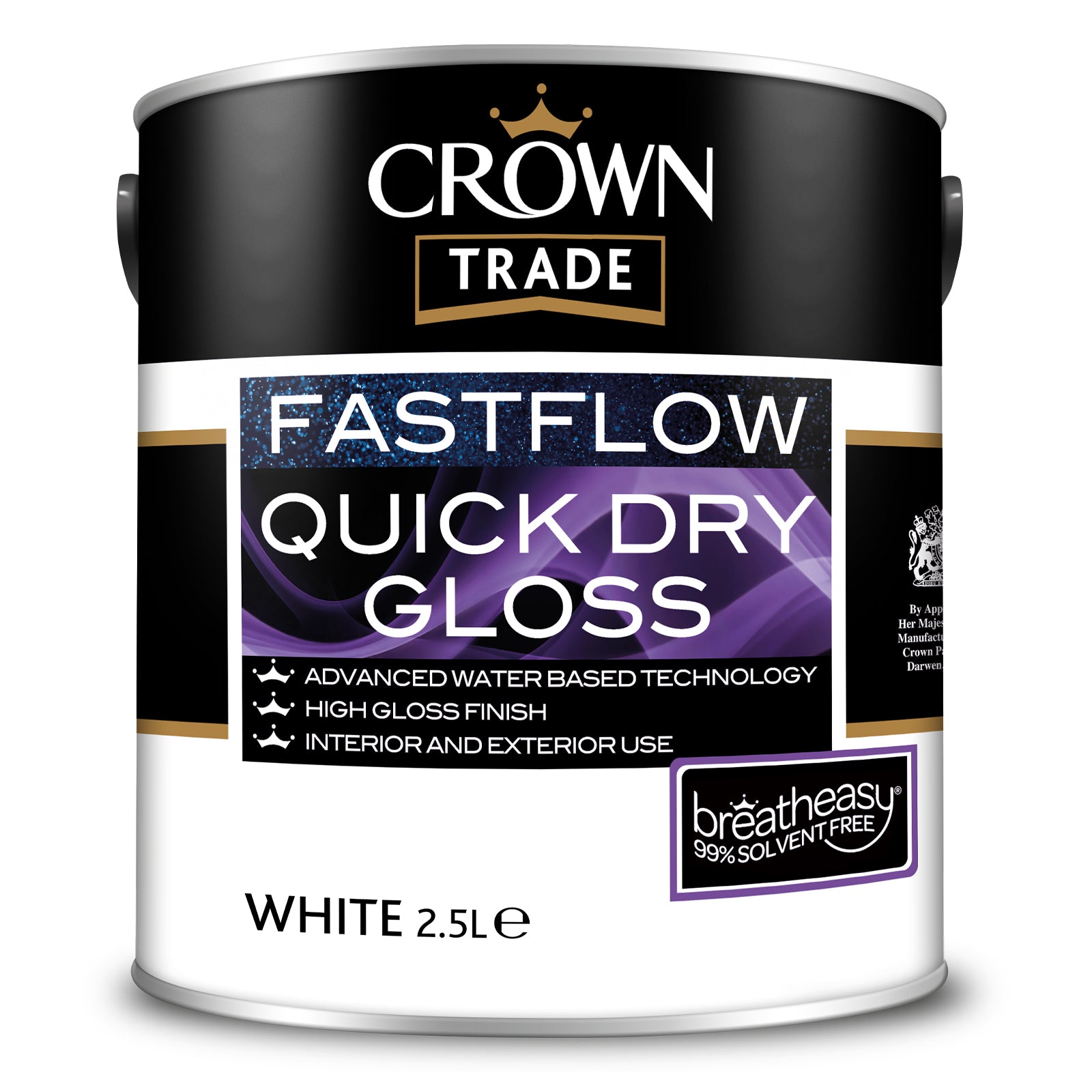 Crown Trade Fastflow Quick Dry Gloss Paint  - White