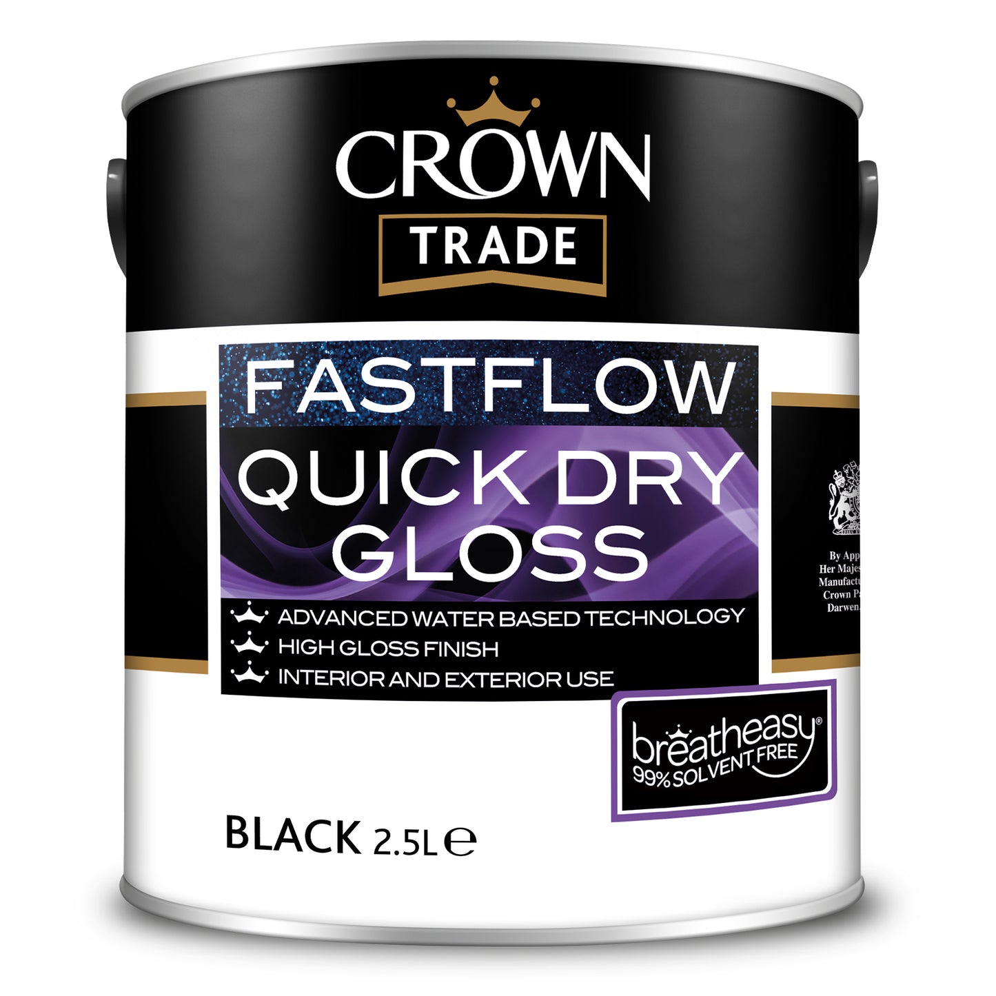 Crown Trade Fastflow Quick Dry Gloss Paint - Black