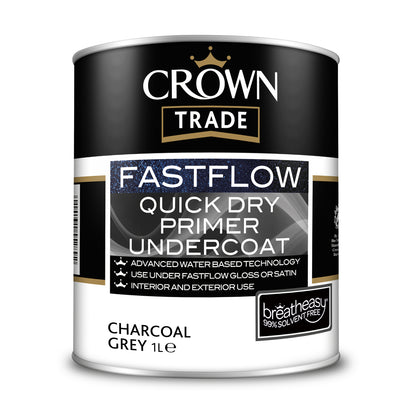 Crown Trade Fastflow Quick Dry Primer Undercoat - Charcoal Grey