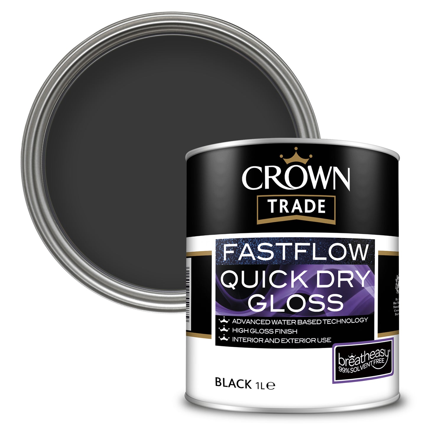 Crown Trade Fastflow Quick Dry Gloss Paint - Black