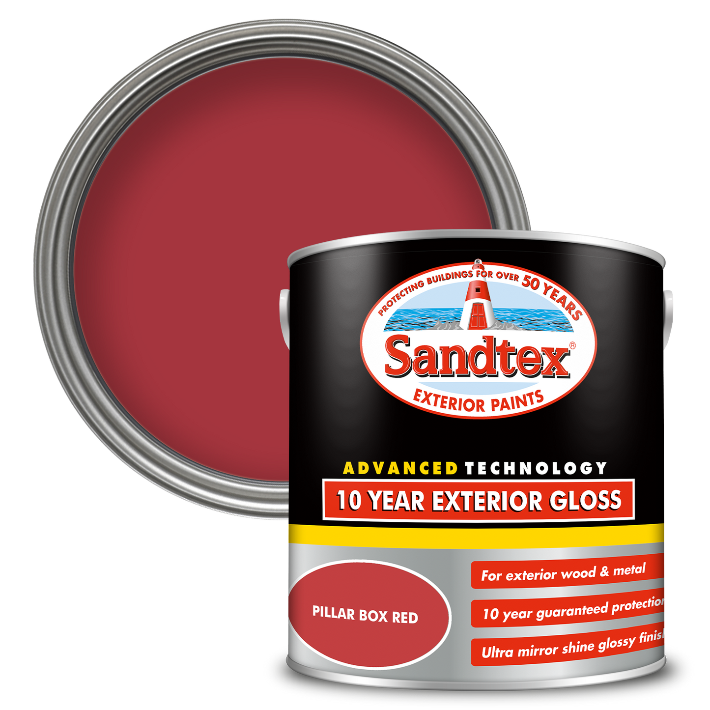 Sandtex 10 Year Exterior Gloss Paint - Pillar Box Red