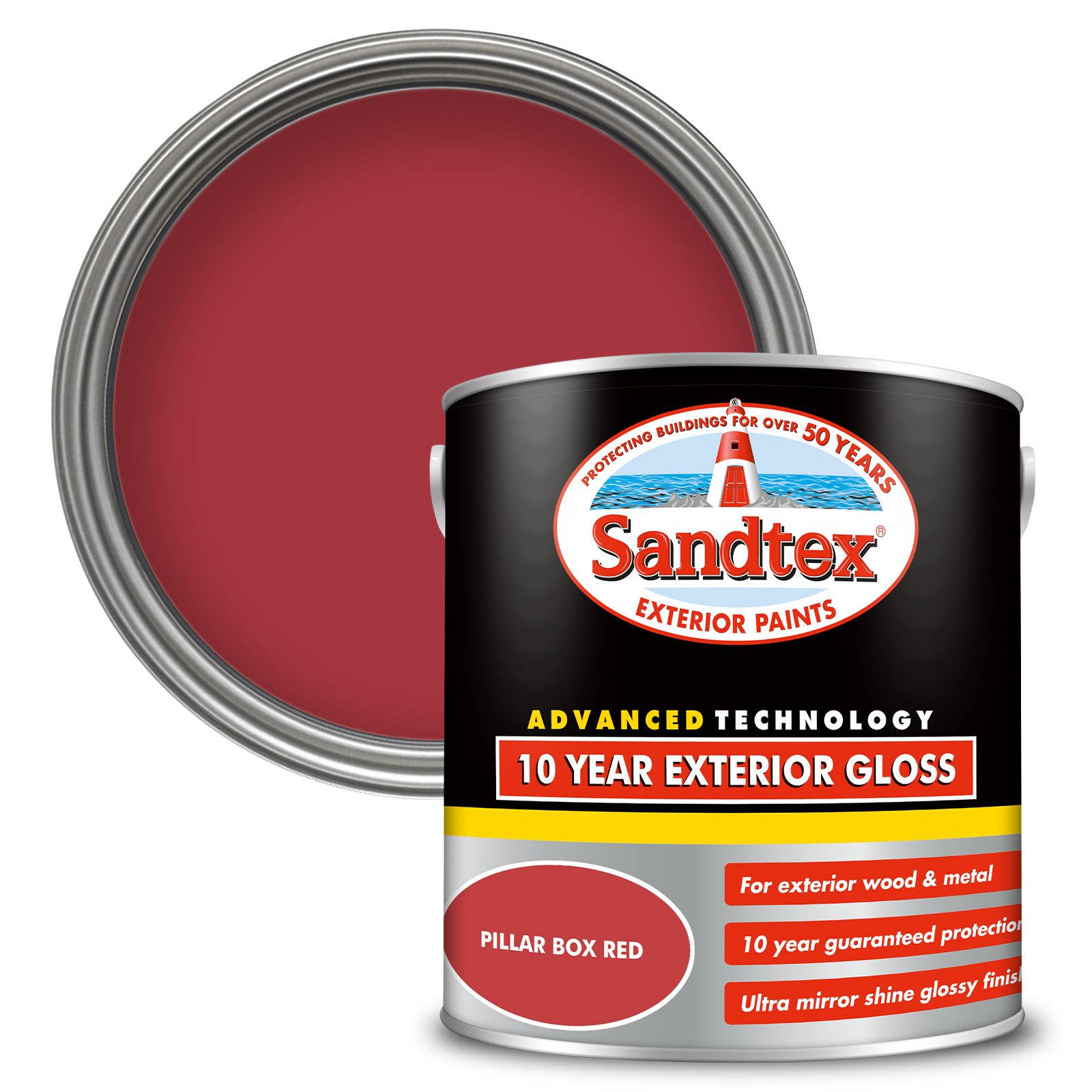 Sandtex 10 Year Exterior Gloss Paint - Pillar Box Red