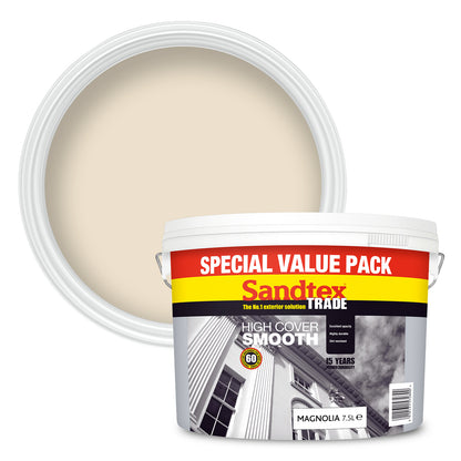 Sandtex Trade High Cover Smooth Masonry Paint - Magnolia - 7.5 Litre