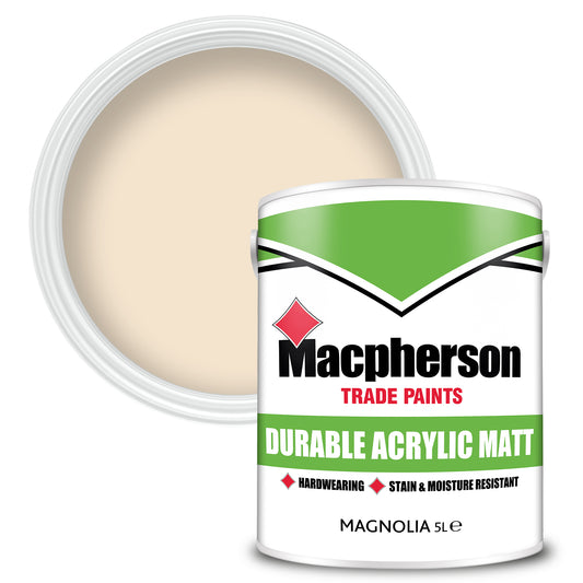 Macpherson Durable Acrylic Matt Washable Paint - Magnolia