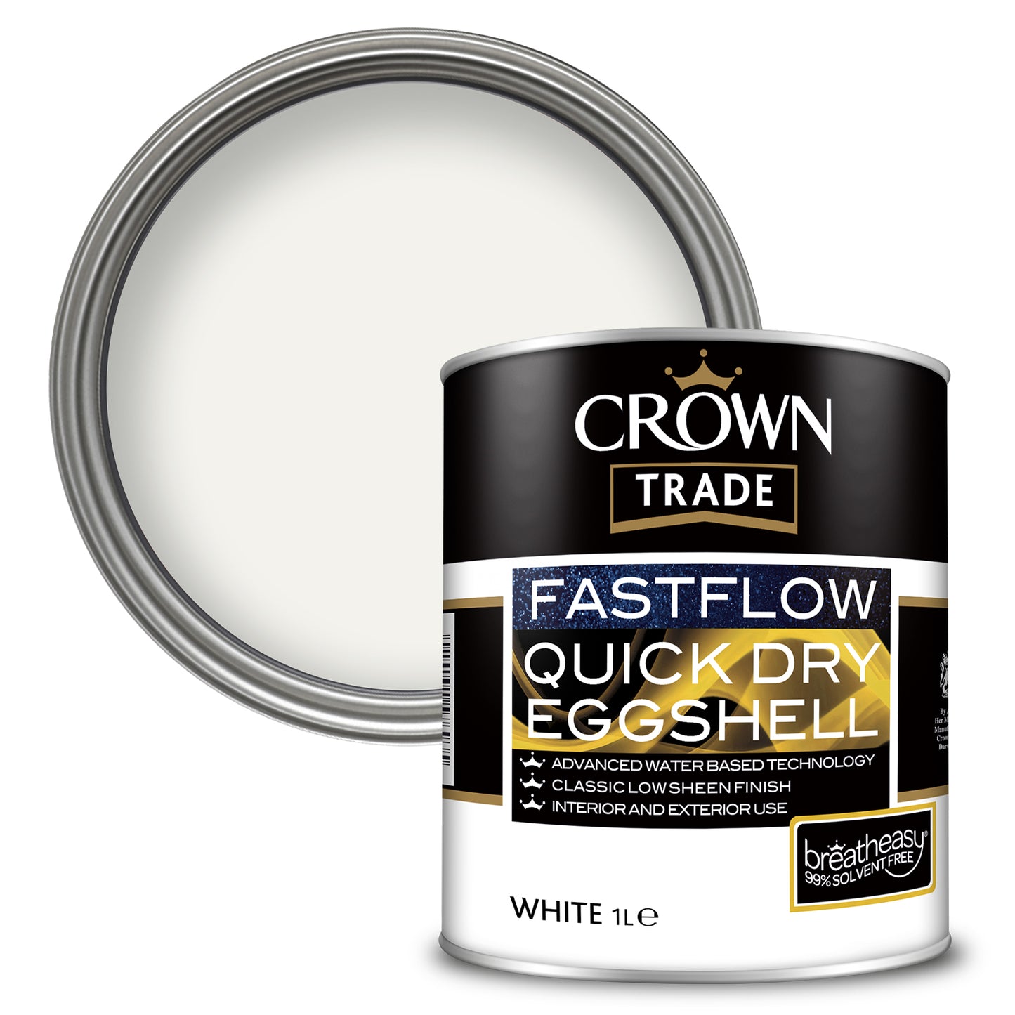 Crown Trade Fastflow Quick Dry Eggshell Paint - White