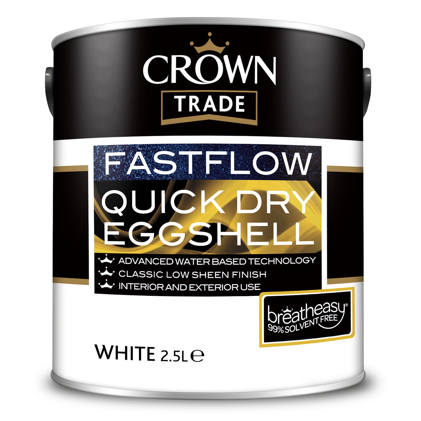 Crown Trade Fastflow Quick Dry Eggshell Paint - White