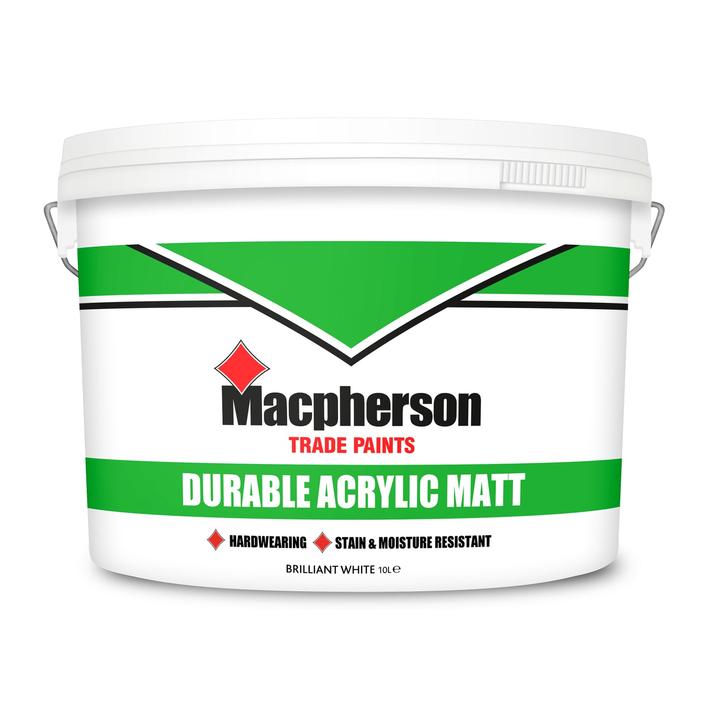 Macpherson Durable Acrylic Matt Washable Paint - Brilliant White