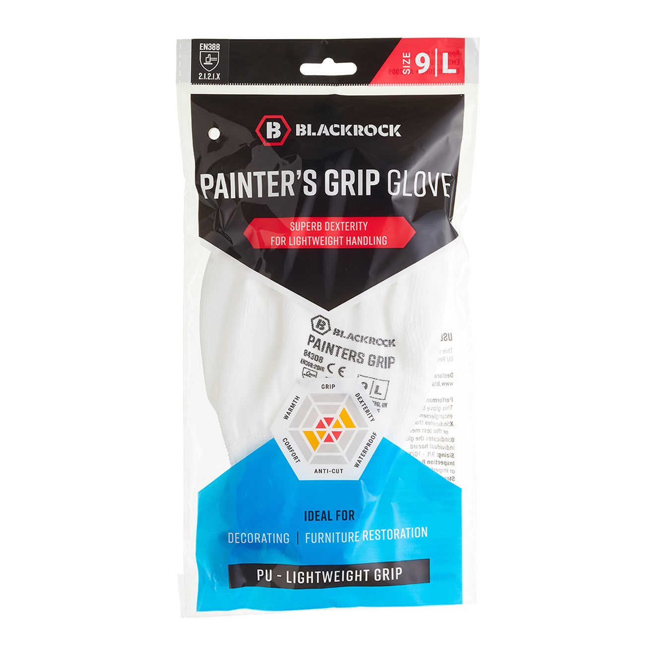 Blackrock Painter's Lightweight PU Gripper Glove - Polybag - Size 10