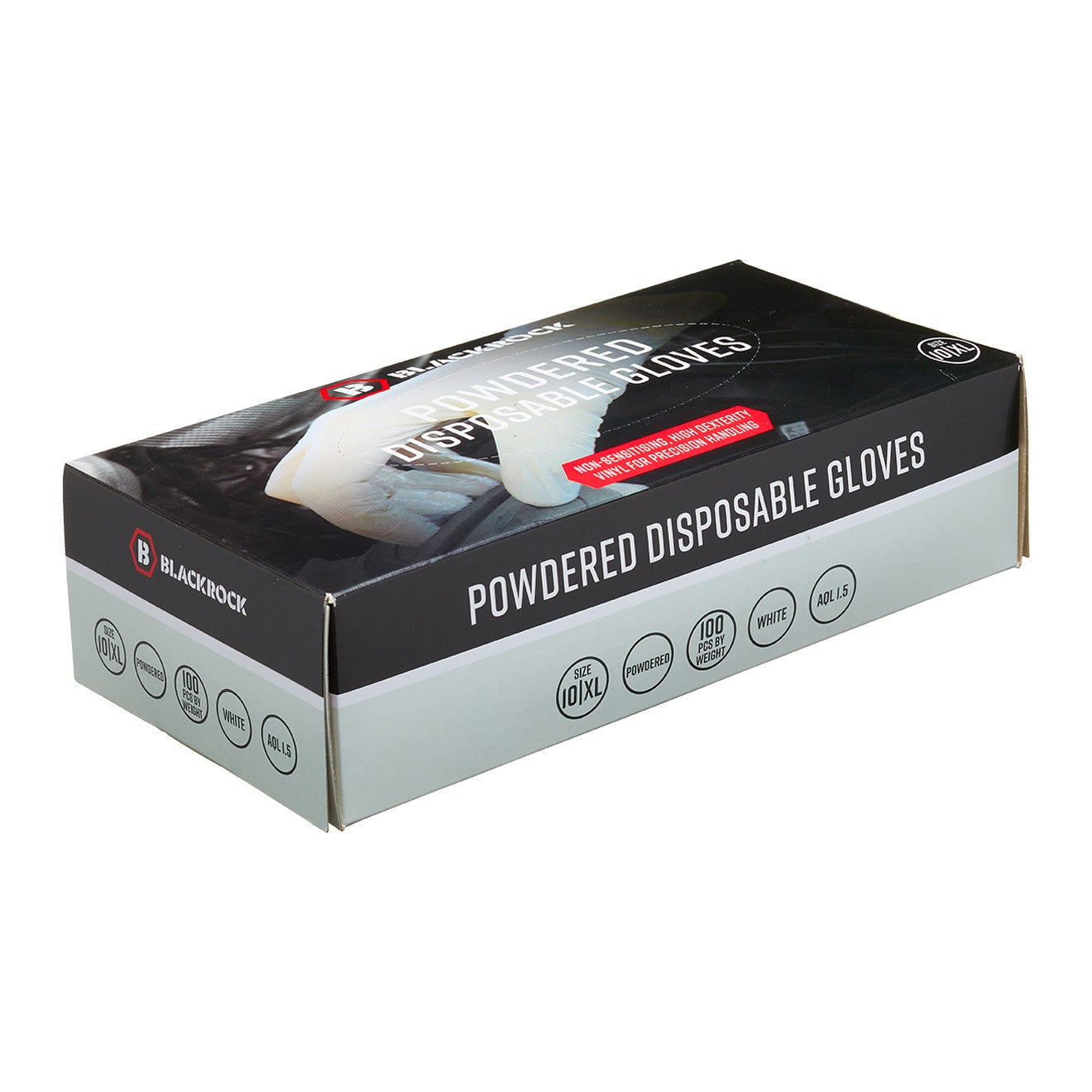 Blackrock Powdered Disposable Vinyl Gloves - Box 100