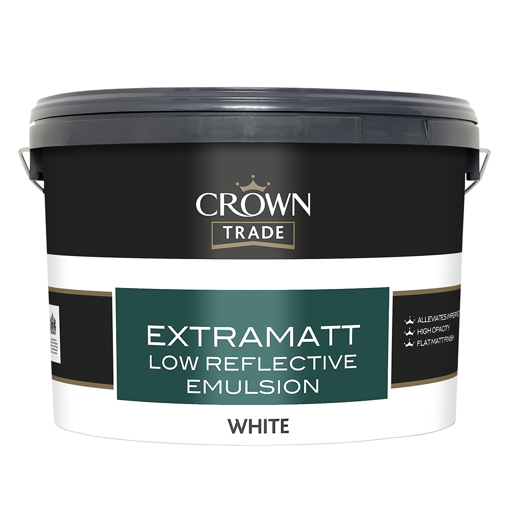 Crown Trade Extramatt Anti Reflective Emulsion Paint - White 10L