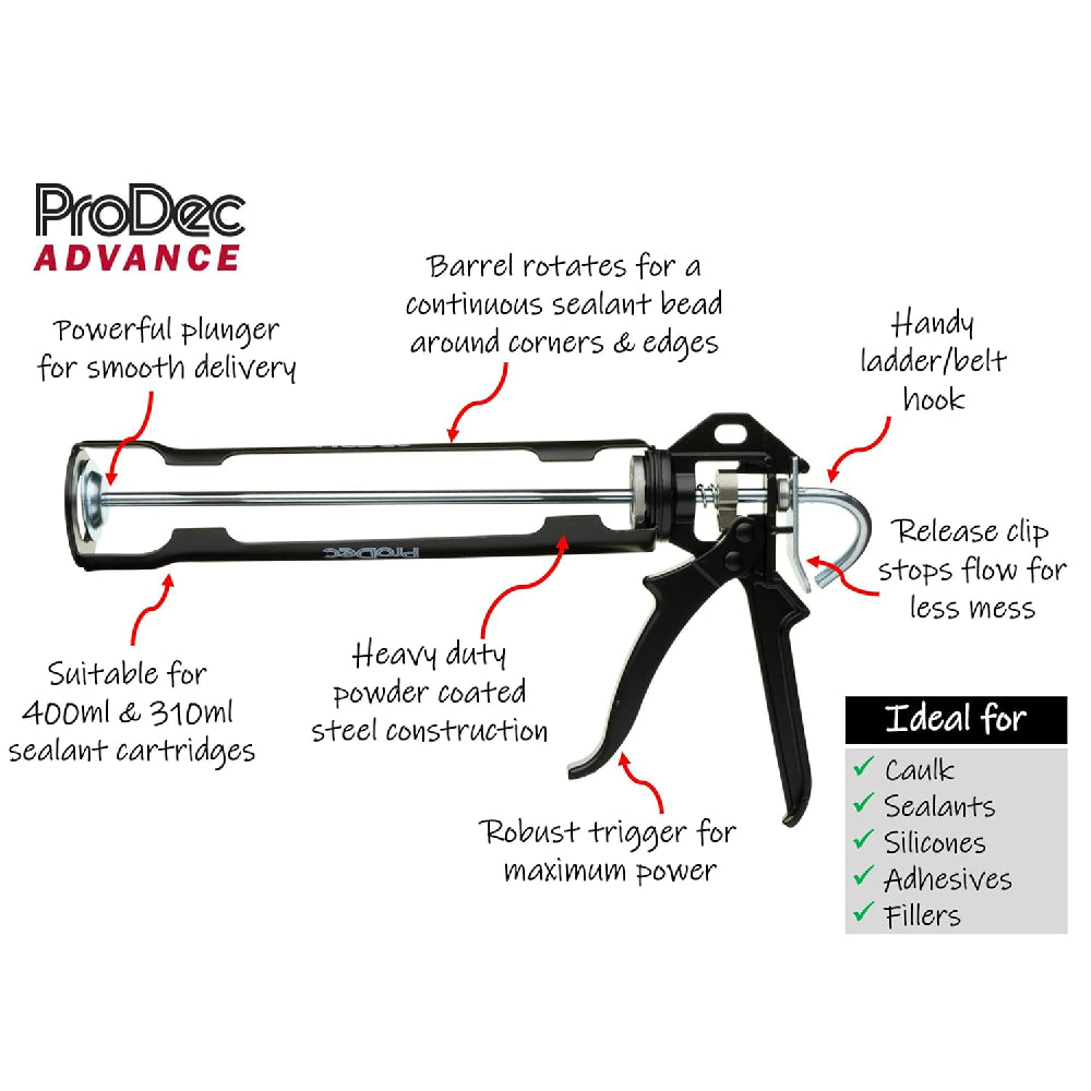 Prodec 400ml Revolving Caulking Gun