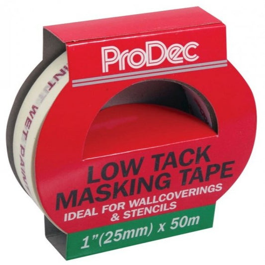 Prodec 1" x 50m Low Tack Masking Tape